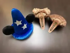 ミッキーマウス & パッチンミニー　ファンタジア　ヘアピン　セット