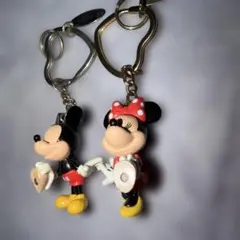 ディズニー ミッキー ミニー キーホルダー ストラップ 昭和レトロ