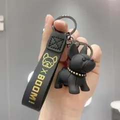 フレンチブルドッグ キーホルダー BOOM　ブラック