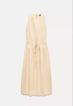 ZARA ベージュ ノースリーブワンピース