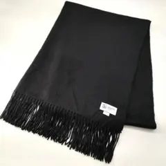 30068/ジョンストンズ カシミヤ100% 大判ストール マフラー ブラック