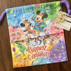 Disneyリゾート　東京ディズニーランド35周年記念巾着　チャーム付　タグ付