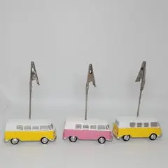 ワーゲン メモクリップ フォルクスワーゲン 写真 フォト バス 車　ピンク　黄