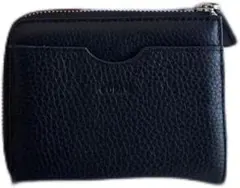 CUFAM Flag Case Coin Purse Men's Wallet, Genuine Cowhide Leather, Black