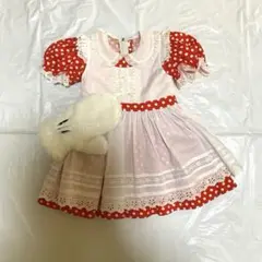 ディズニー ミニーちゃん ワンピース エプロン コスプレ ファー 手袋 ミトン