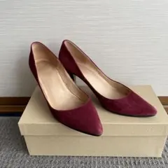 アダムエロペ　スエードパンプス　赤　ワインレッド　エンジ