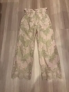 柄 ワイドパンツ