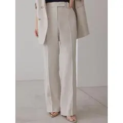 anuans リネンフレアパンツ　ホワイト