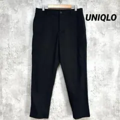 美品【UNIQLO】メンズ カジュアルきれいめパンツ ブラック M ウエストゴム