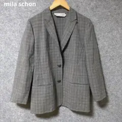 mila schon グレー チェック柄 ウール100％ テーラードジャケット