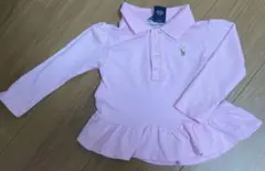 ラルフローレン　ピンク　長袖　ポロワンピース