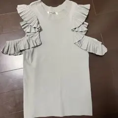 SNIDEL プリーツラッフルスリーブニットプルオーバー