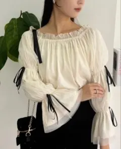 【新品タグ付き】NICE CLAUP長袖ブラウス　2way