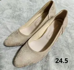 ORientL Traffic ベージュゴールド　レースパンプス