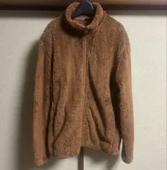ユニクロ ファーリーフリースフルジップジャケット ブラウン L