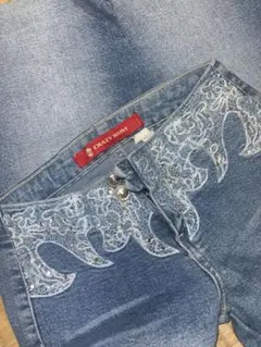 平成 Y2K グランジ ローライズ デニムパンツ フレア CRAZY DAISY