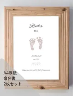 【2枚セット】命名書　手形アート　手形台紙　手形　足形　ニューボーンフォトのサムネイル