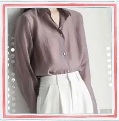 ブラウス　ピンクベージュ　上品