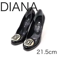D6999-j1◾️ダイアナ パテントパンプスゴールドエンブレム ラウンドトゥ