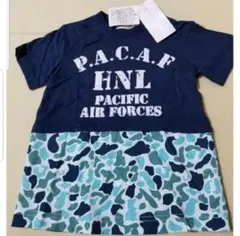 TK　(株)ワールド　110cm　迷彩の可愛いチュニックTシャツ　定価2750のサムネイル