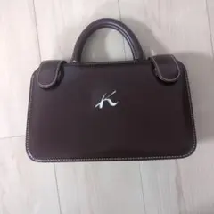キタムラ ハンドバッグ　ダークブラウン　ショルダー付き