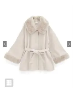 三上悠亜　リボンベルトファーティペット付フレアコート[k9335f] アイボリー