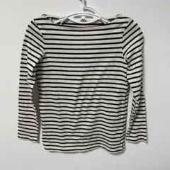 【ユニクロ】ボーダーボードネックTシャツのサムネイル