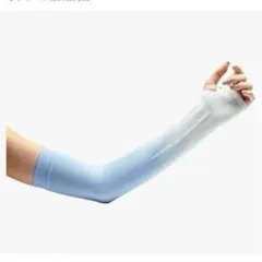 訳あり大特価❣️アームカバー 腕カバー 日焼け対策 UVカット 接触冷感 ブルー