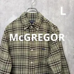 McGREGOR　マックレガー グリーン系 チェック柄 長袖シャツ L