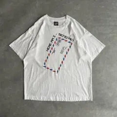 90s 半袖Tシャツ USA製 シングルステッチ メッセージT エアメール 手紙
