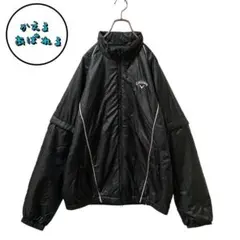 キャロウェイ ナイロンジャケット 中綿 薄手 ジャケット ロゴ刺繍 袖取外し可能