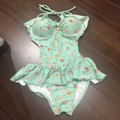 ダズリン フラワープリント ワンピース水着 ミントグリーン