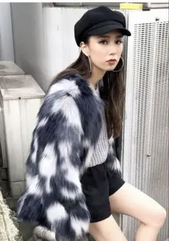 EMODA パッチワークフェイクファーコート