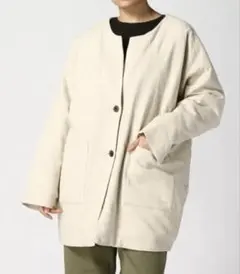 【Samansa Mos2 サマンサモスモス 】ノーカラーワイド中綿コート F