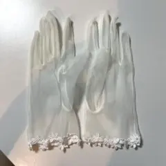 ウェディンググローブ ショート丈 花柄レース