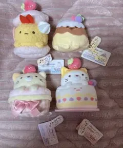新品★すみっコぐらし てのりぬいぐるみ ねこのきょうだいとおかし屋さん 4点