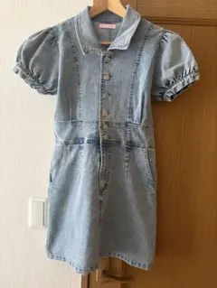 W♥C ライトブルーデニムミニワンピース 半袖のサムネイル