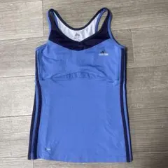 adidas タンクトップ S ライトブルー/ダークブルー