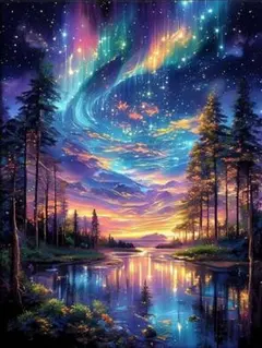 【 新品 未使用 】 ダイヤモンドアート 夜景 風景 30x40cm 作成キット