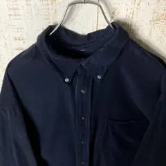 エディーバウアー ダークネイビー コーデュロイ 長袖シャツ XL アメリカ古着
