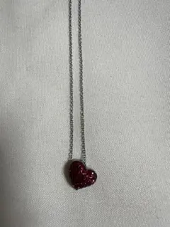 SWAROVSKI 赤ハート型ネックレス　スワロフスキー