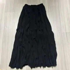 ノーブランド　ブラック　ロングスカート