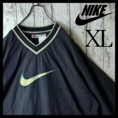 【希少】ナイキ プルオーバー ナイロンジャケット センターロゴ リブライン XL