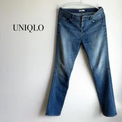 ユニクロ ジーンズ パンツ （30） ライトブルー テーパード スリム