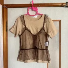Emsexcite チュールキャミソール付きTシャツ Mのサムネイル