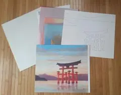 【がんぴ舎】⑤ちぎり絵キット「宮島」