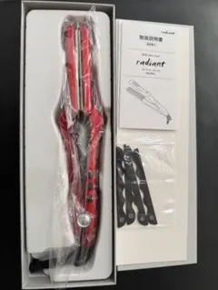 radiant ラディアント シルクプロヘアアイロン 35mmレッドLM126