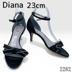 新品　Diana ダイアナ　サンダル　ブラック　リボン 2282