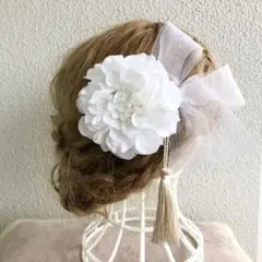 ダリア&タッセル 和装髪飾り 卒業式 結婚式