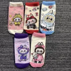 新品 5足 人気キャラクターソックス ラブブ 可愛いレディース靴下
